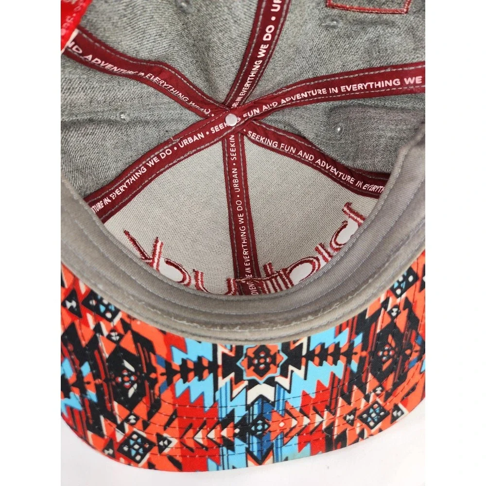 Big Truck Trucker Hat Mesh Snapback Gray Aztec Bill Design Lake Tahoe Red Orange